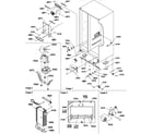 Amana SRD25VPSE-P1190331WE drain system, rollers, and evaporator assy diagram