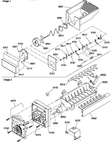 Ice bucket auger and ice maker parts