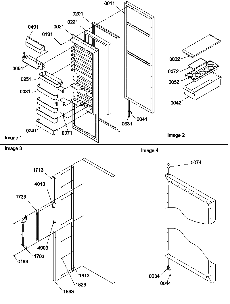 Refrigerator door and accessories