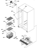 Freezer shelves and light