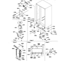 Amana SCD22TBL-P1303515WL drain system, rollers, and evaporator assy diagram