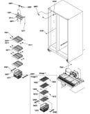 Freezer shelves and light