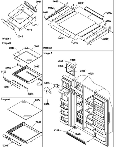 Shelving, crisper assemblies & toe grill