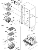 Freezer shelves and light