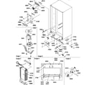 Amana SQD25VW-P1190430WW drain system, rollers, and evaporator assy diagram