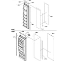 Amana SBIE20TPSW-P1190704WW refrigerator/freezer door trim and panels diagram
