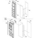 Amana SBIE20TPSW-P1190704WW refrigerator/freezer door trim and panels diagram