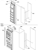 Refrigerator/freezer door trim and panels