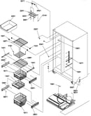 Freezer shelves and light