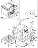 Circuit board/high voltage & oven rack assembly