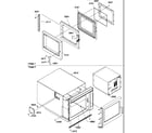 Amana UM2000C/P1194112M door assembly/removal & outer case diagram
