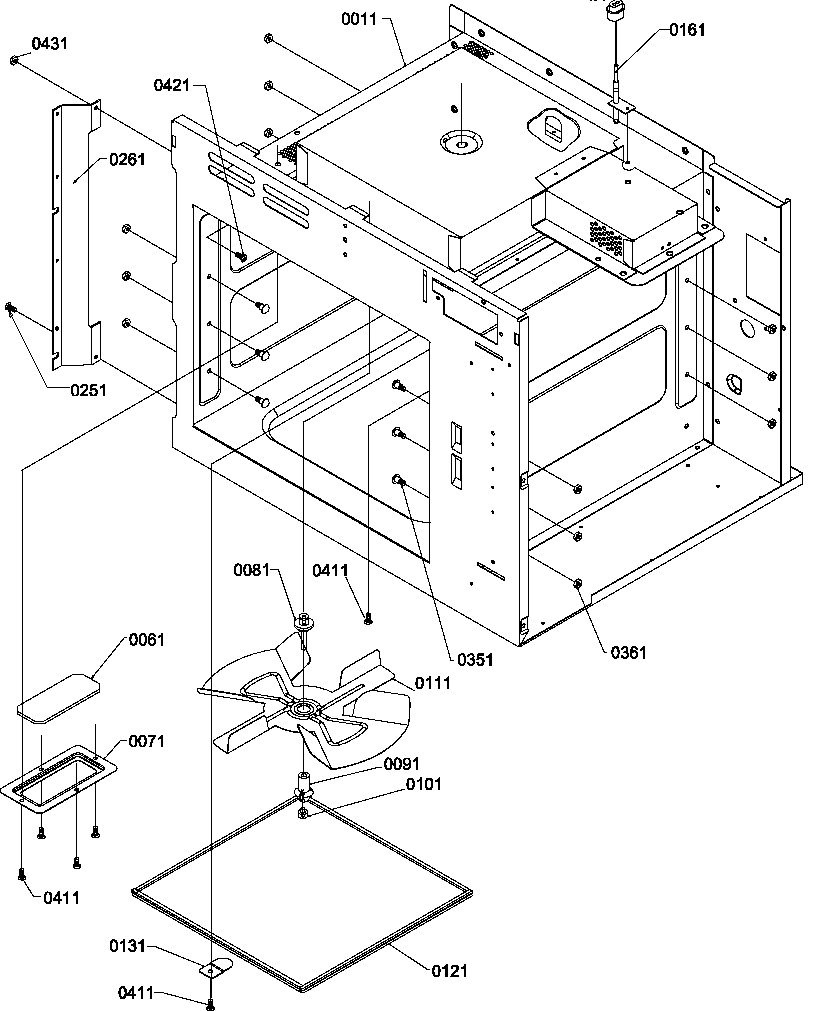 Oven cavity & stirrer system assemblies