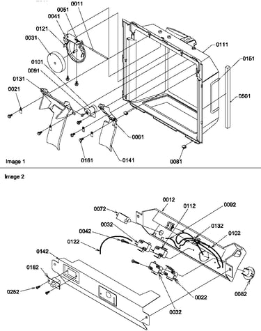 Ice/water cavity and electronic bracket assy