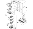 Amana SMD22TBW-P1303509WW freezer shelves and light diagram