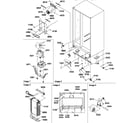 Amana SGD22TL-P1303514WL drain system, rollers, and evaporator assy diagram