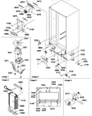 Drain system, rollers, and evaporator assy