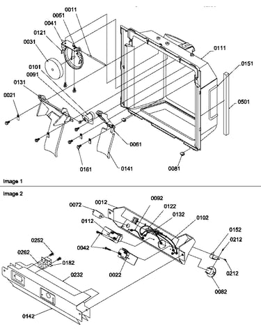 Ice/water cavity, electronic bracket assy
