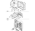 Amana SBD20S4W-P1190007WW ice/water cavity, electronic bracket assy & toe grille diagram