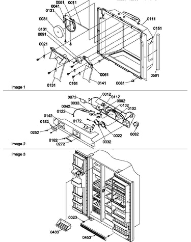 Ice/water cavity, electronic bracket assy & toe grille