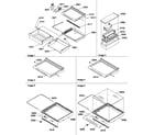 Amana SBD20TPE-P1190009WE deli, shelf, and crisper assemblies diagram