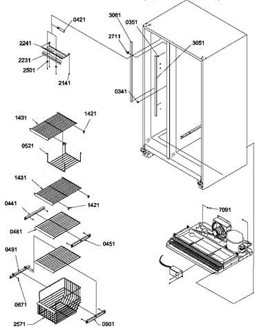 Freezer shelves and lights