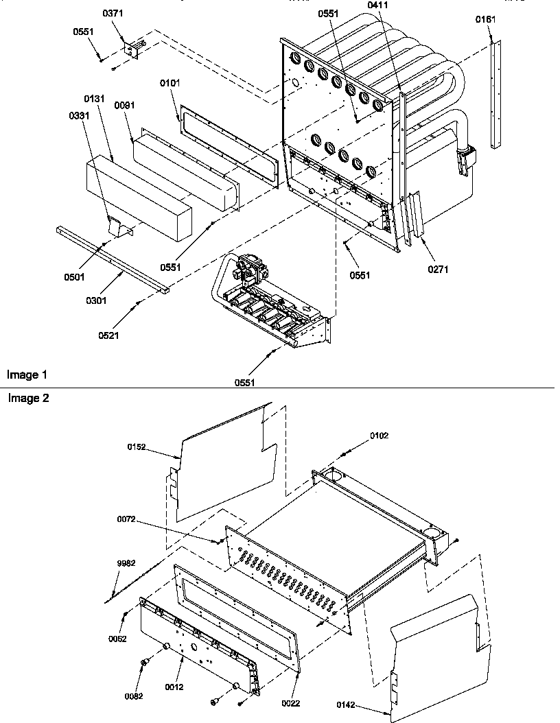 Heat exchanger/manifold assembly & recupe coil assembly