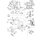 Amana SRD327S3L-P1312502WL drain system, rollers, and evaporator assy diagram