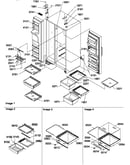 Refrigerator/freezer shelves,lights and hinges
