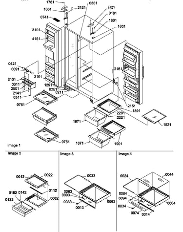 Refrigerator/freezer shelves,lights and hinges