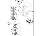 Amana SXD27TE-P1302802WE freezer shelves and light diagram