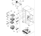 Amana SRD27S2L-P1190329WL freezer shelves and light diagram