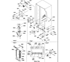 Amana SRD27S2L-P1190329WL drain system, rollers, and evaporator assy diagram