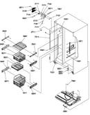 Freezer shelves and light