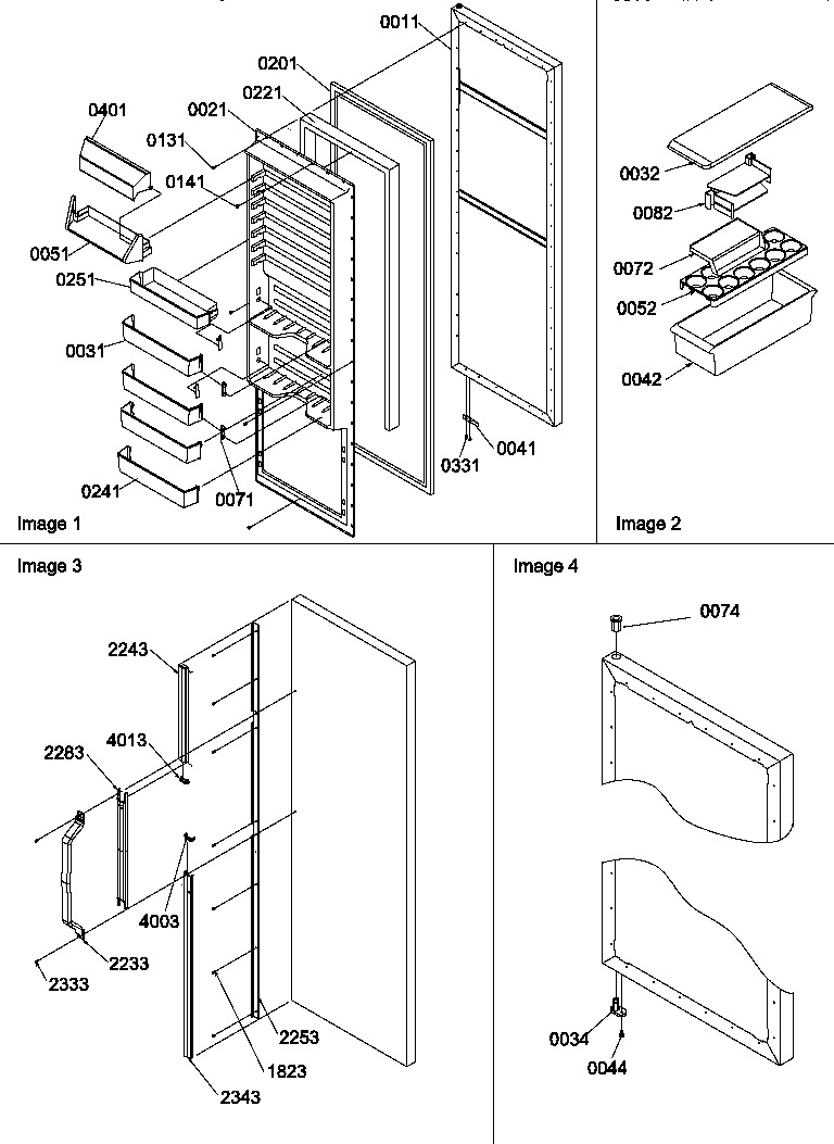 Refrigerator door and accessories