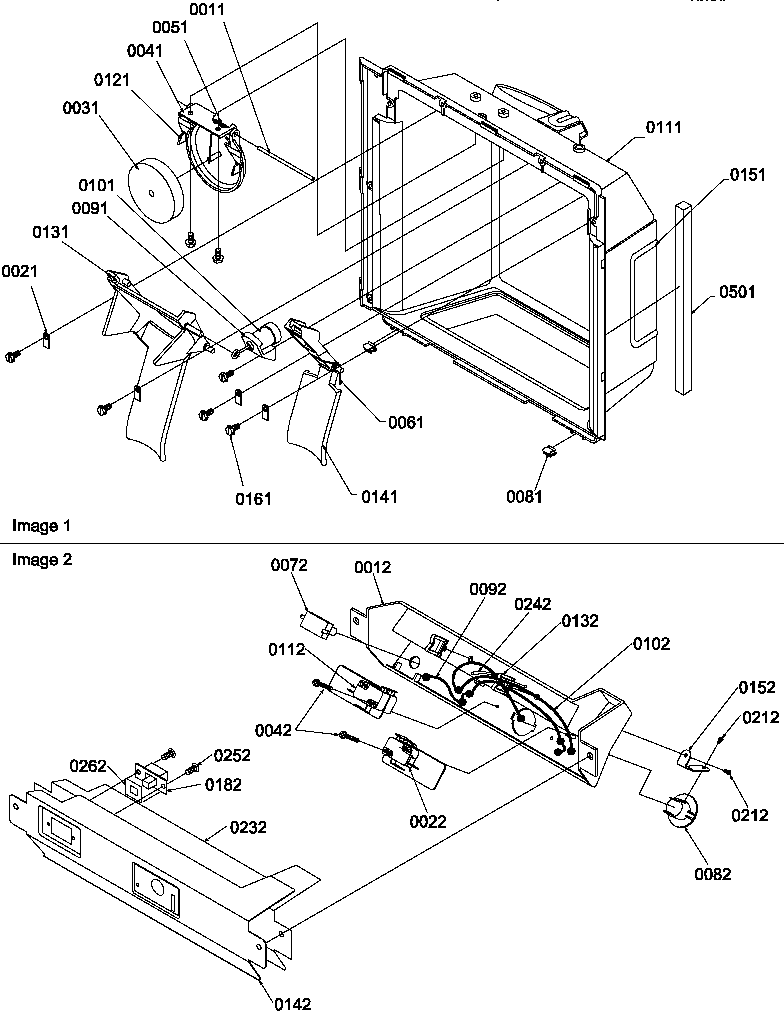 Ice/water cavity and electronic bracket assy