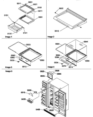 Crisper & deli assemblies & toe grill