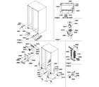 Amana SXD520TE-P1310001WE drain system, rollers, and evaporator assy diagram