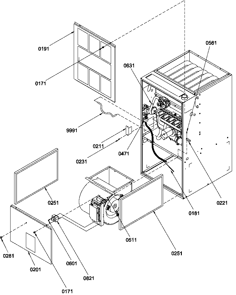 CABINET ASSEMBLY AND BLOWER MOUNTING