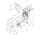 Amana GUX045X30B/P1213001F cabinet assembly and blower mounting diagram