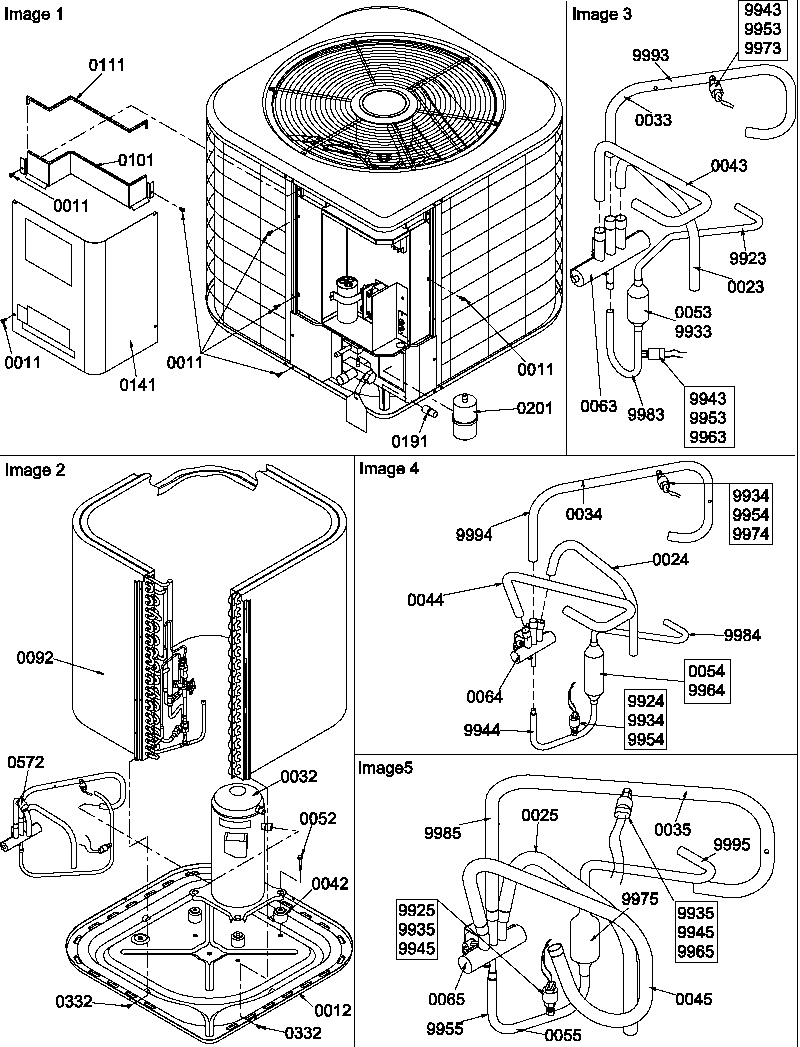 Control cover/condenser/tubing