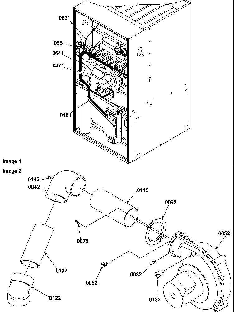Wiring/blower pipe