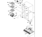 Amana SQD25TL-P1190427WL freezer shelves and light diagram