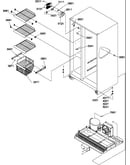 Freezer shelves and light