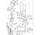 Amana SQD25TW-P1190427WW drain system, rollers, and evaporator assy diagram