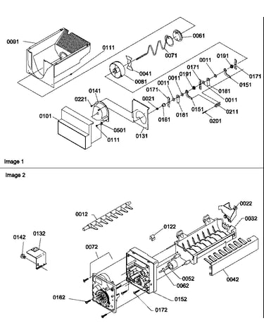 Ice bucket auger and ice maker parts