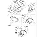 Amana SR520TW-P1310101W shelves, deli, and crisper assemblies and accessories diagram