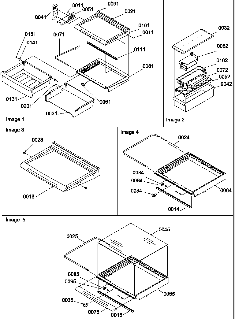 Shelves, deli, and crisper assemblies and accessories