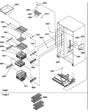 Freezer shelves, light and accessories