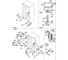 Amana SB520TW-P1308601W drain system, rollers, and evaporator assy diagram