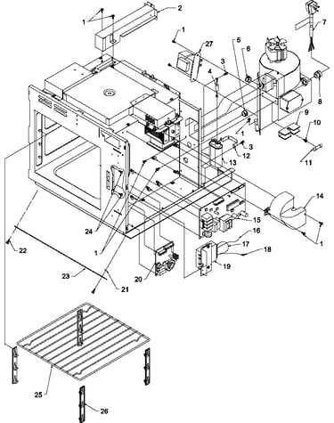 Circuit board/high voltage & oven rack